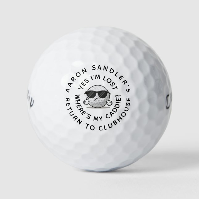 Passen Sie Ihren Namen auf Caddie Golf Ball Funny (Vorderseite)