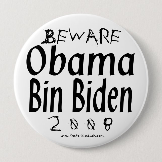 Passen Sie Obama-bin Biden auf Button (Vorderseite)