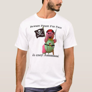 Passen Sie Piraten-Pelz-Gesicht auf T-Shirt