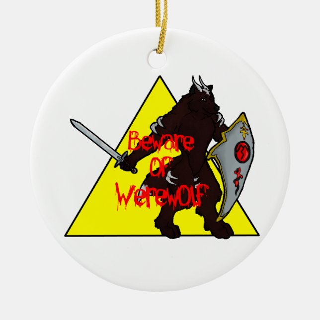 Passen Sie vom Werewolf auf Keramik Ornament (Vorne)
