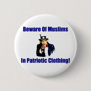 Passen Sie von den Moslems in der patriotischen Button