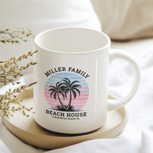 Passend Familienname Palm Tree Sunset Beach House Kaffeetasse
