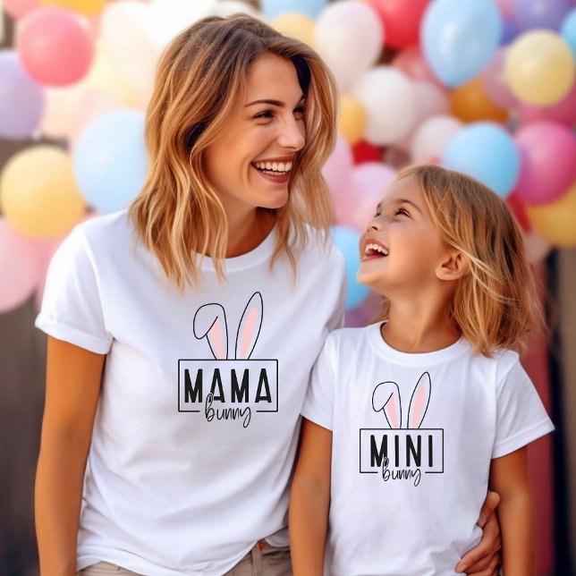 Passend Osterfamilie Trendy T - Shirt (Mama Mini Bunny)