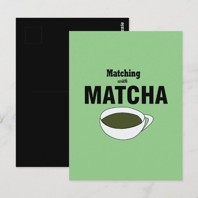Passend zu Matcha-Grüntee Postkarte (Vorne/Hinten)