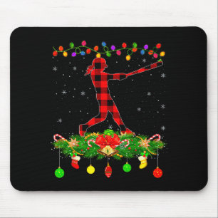 Passende Buffalo-Kariert Softball-Shirts Weihnacht Mousepad