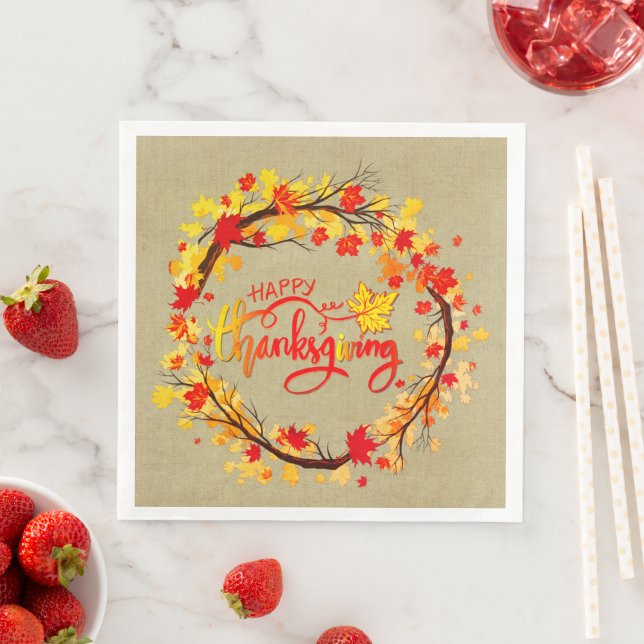 Passende Erntedank-Herbstleaf-Tones Serviette (Beispiel)