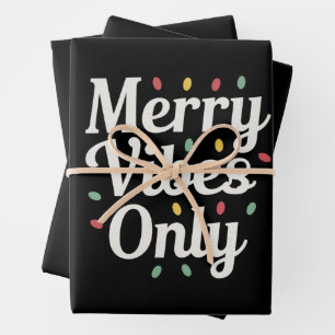 Passende Familien-Weihnachts- Merry Vibes Only Lic Geschenkpapier Set