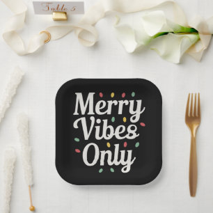 Passende Familien-Weihnachts- Merry Vibes Only Lic Pappteller