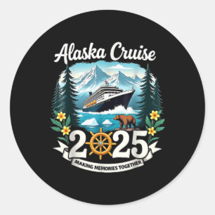 Passende Familienfreunde und Gruppe Alaska Kreuzfa Runder Aufkleber