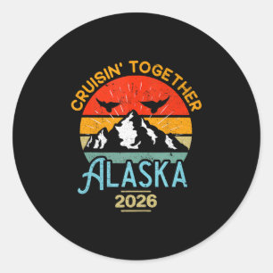 Passende Familienfreunde und Gruppen Alaska Kreuzf Runder Aufkleber