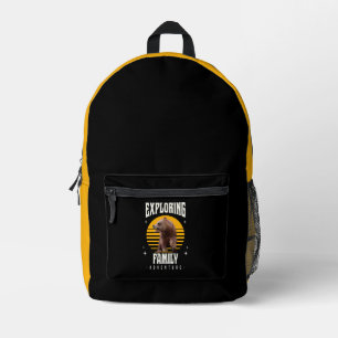 Passende Familienurlaub-Bären-Abenteuer-Style Bedruckter Rucksack