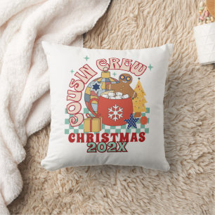 Passende Retro-Cousin-Crew Weihnachten Kinder Kissen