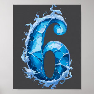 Passende Six Seven Flaming Ice Lustiges Meme 67 Pa Poster