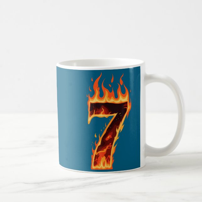 Passende Six Seven Flammendes Eis Lustiges Meme 67 Kaffeetasse (Rechts)