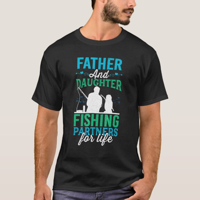 Passender Fisch Angelvater Retro T-Shirt (Vorderseite)