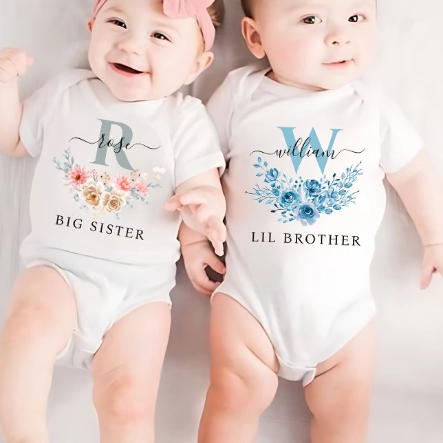 Passender Monogramm-Bruder Baby Strampler (Von Creator hochgeladen)
