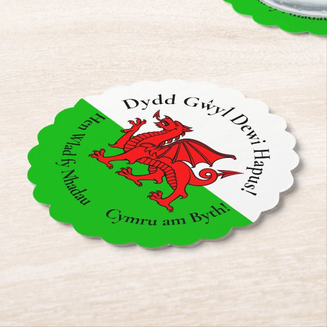 Passender walisischer Drache St. Davids-Tag Untersetzer (angewinkelt)