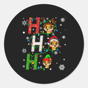 Passender Weihnachtsmann-Hut Ho Ho Ho Erdmännchen  Runder Aufkleber