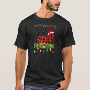 Passendes Büffel-Karo-Welsh-Corgi-Hund-Weihnachts- T-Shirt