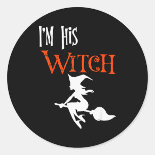 Passendes Halloween Ich bin seine Hexe_ich bin ihr Runder Aufkleber
