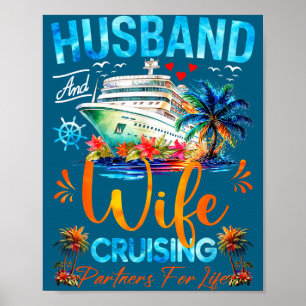 Passendes Paar Ehemann Ehefrau Cruising Illustrati Poster