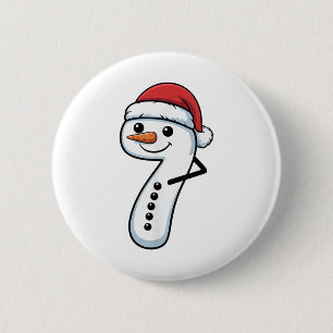 Passendes Schneemann-Paar-Weihnachts-Meme - Nummer Button