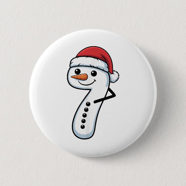 Passendes Schneemann-Paar-Weihnachts-Meme - Nummer Button (Vorderseite)