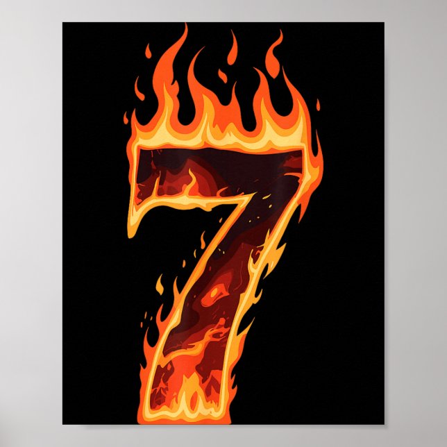 Passendes Six Seven Flaming Ice Lustiges Meme 67 P Poster (Vorne)