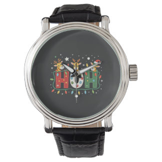Passendes Weihnachten Santa Hut Ho Ho Ho Giraffe A Armbanduhr