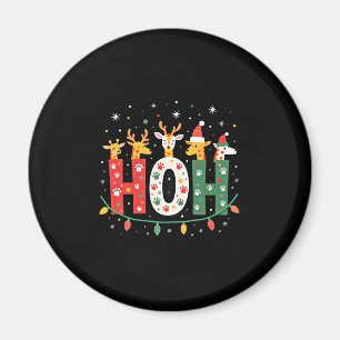 Passendes Weihnachten Santa Hut Ho Ho Ho Giraffe A Magnet
