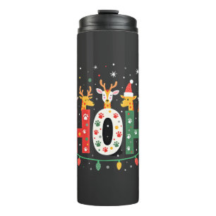 Passendes Weihnachten Santa Hut Ho Ho Ho Giraffe A Thermosbecher