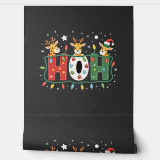Passendes Weihnachtsmann Santa Hut Ho Ho Ho Giraff Tapete