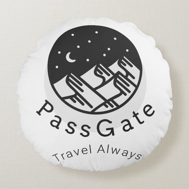 PassGate Travel Always Round Pillow Rundes Kissen (Vorderseite)