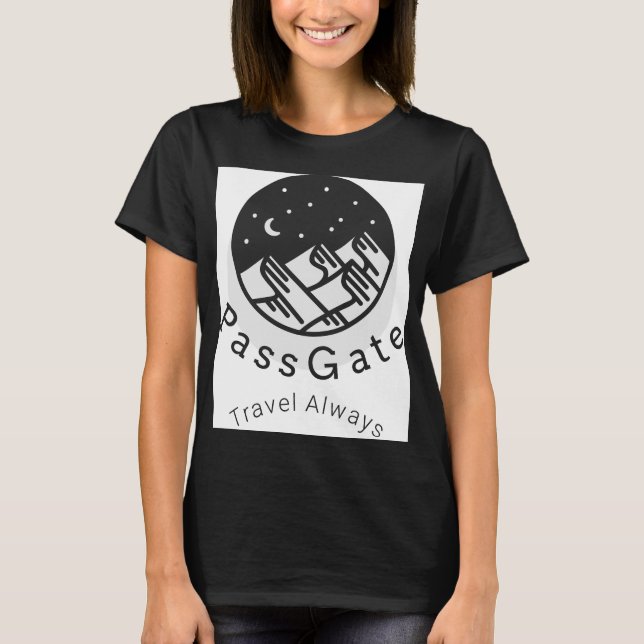 PassGate Travel Women's Black T Shirt (Vorderseite)