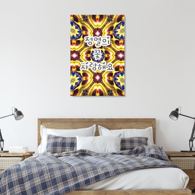 Passiflora Caerulea Pattern Leinwanddruck (Insitu (Schlafzimmer))