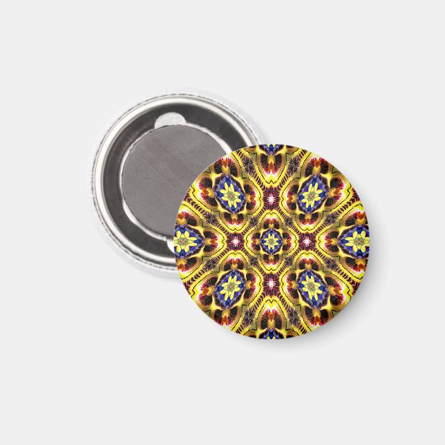 Passiflora Caerulea Pattern Magnet (Vorderseite/Rückseite)