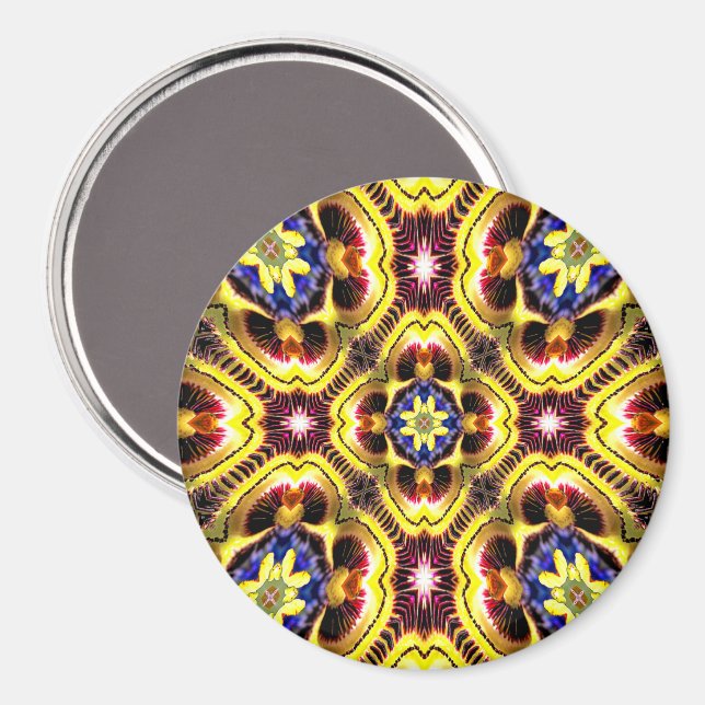 Passiflora Caerulea Pattern Magnet (Vorderseite/Rückseite)