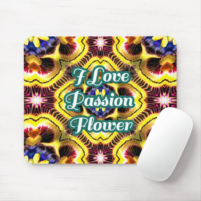 Passiflora Caerulea Pattern Mousepad (Mit Mouse)