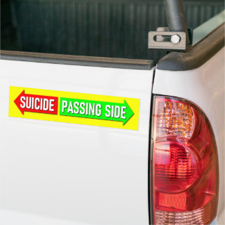 Passing Side Suicide Overtaking Left-hand Traffic Autoaufkleber