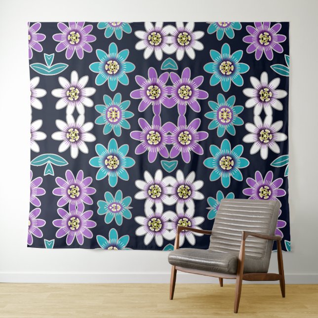 Passion Blume Blumenmuster Wandteppiche (Beispiel (Horizontal))
