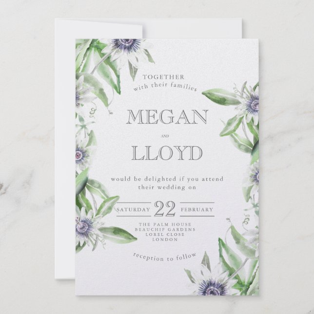 Passion Blume heiklen Sommer einladen, Feiertagskarte (Vorderseite)