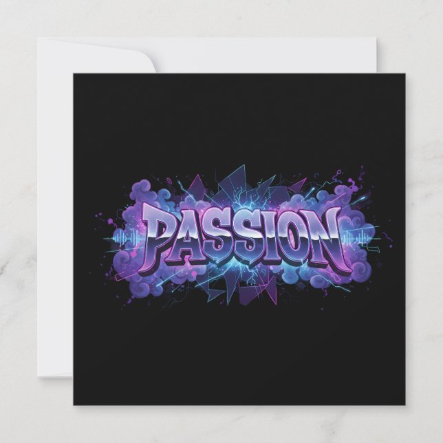 Passion Cyberpunk Typography – Vibrant Modern Word (Vorderseite)