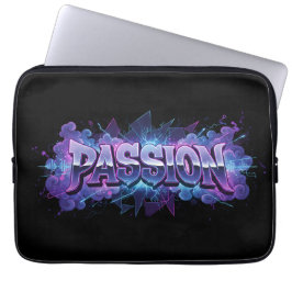 Passion Cyberpunk Typography – Vibrant Modern Word Laptopschutzhülle