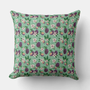 Passion Fruit Green Floral Wiederholung Muster Art Kissen