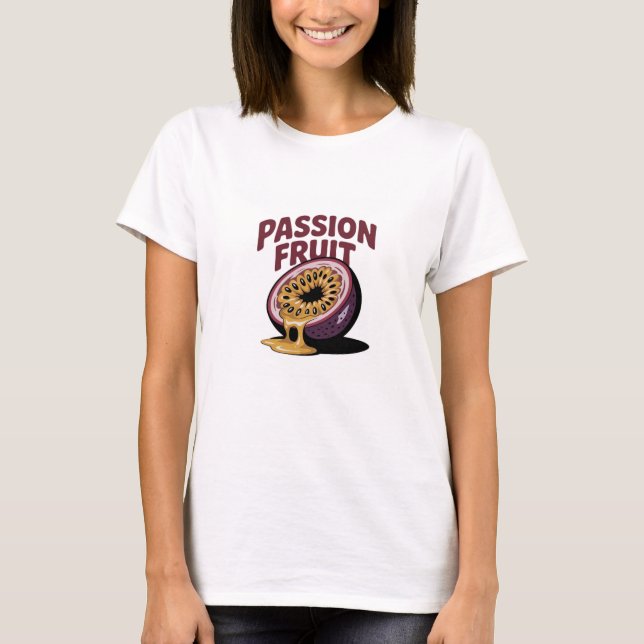 Passion Fruit Illustration - tropisches exotisches T-Shirt (Vorderseite)