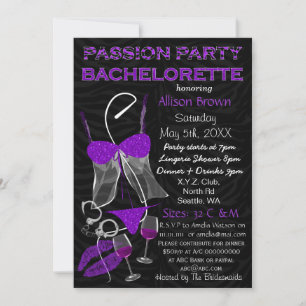 Passion Party Bachelorette, Lingerie Dusche einlad Einladung