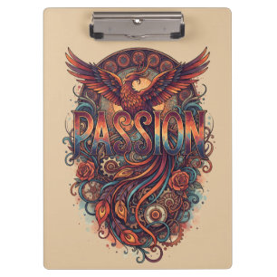 Passion Phoenix Vintage Art Design – Inspirierend Klemmbrett