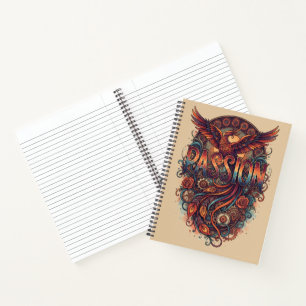 Passion Phoenix Vintage Art Design – Inspirierend Notizbuch