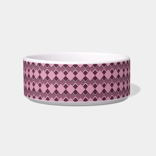 Passion Pink Square and Diamond Checkered Pattern Napf (Vorderseite)