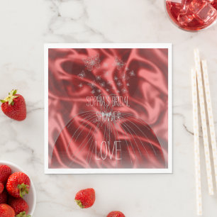 Passion Red Imitats Satin Brautparty Butterfells Serviette